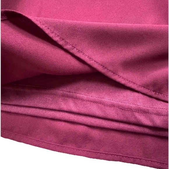 Pleione Burgundy Maroon Shift Dress Med Lace Bodice 3/4 Bell Sleeve Lined - Picture 7 of 9